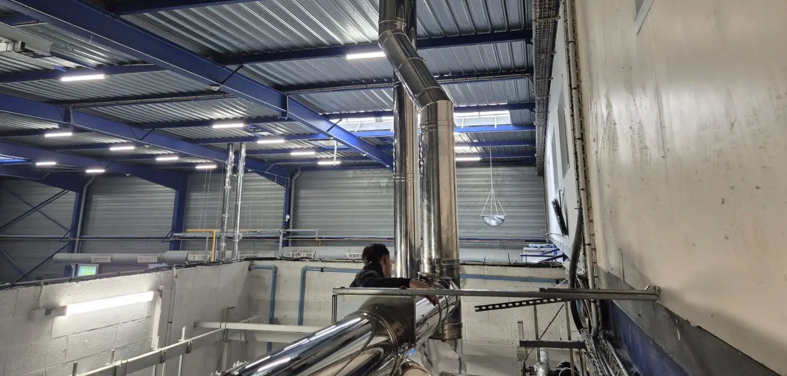 Pose de conduit inox