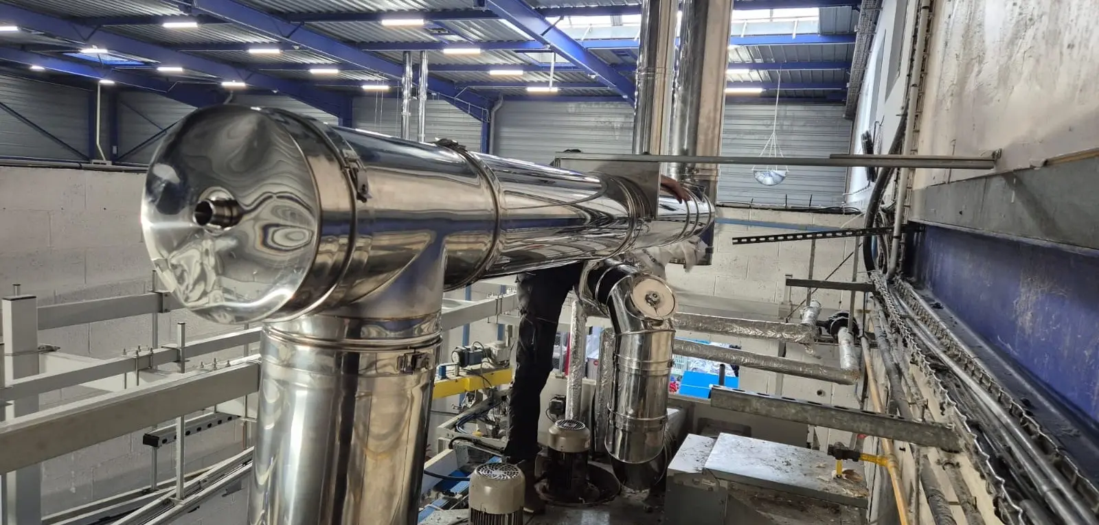 Pose de conduit inox